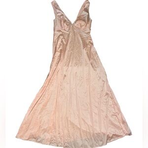 Vintage baby pink silky slip lingerie dress